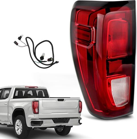 مصابيح خلفية LED متوافقة مع 2019-2026 GMC Sierra 1500 2020-2023 Sierra 2500HD/ 3500HD الخلفية الفرامل الخلفية OE Fit Tail Light Assembly GM2801310 84565922 84968741 (جانب الركاب الأيمن LED) in Kuwait
