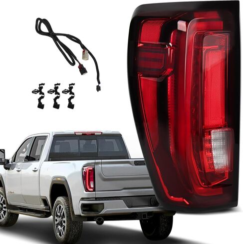 مصابيح خلفية LED متوافقة مع 2019-2026 GMC Sierra 1500 2020-2023 Sierra 2500HD/ 3500HD الخلفية الفرامل الخلفية OE Fit Tail Light Assembly GM2801310 84565922 84968741 (جانب الركاب الأيمن LED) in Kuwait
