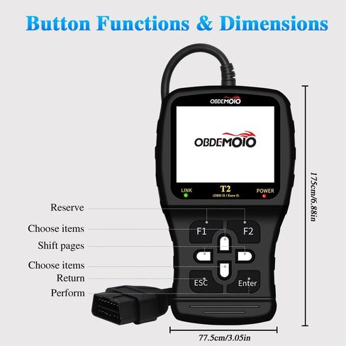 T2 Motorcycle Scanner, OBD2 Motorcycle Scan Tool, Euro 5 3.5'' LCD Motorbike Diagnostic Tool, Code Reader with ECU Scan, Service Reset for Harley Indian Honda Yamaha Kawasaki Suzuki in Saudi Arabia