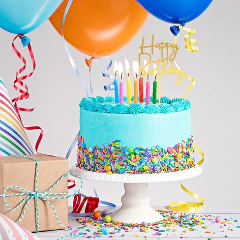 Amosfun 60Pcs Happy Birthday Acrylic Cake Toppers Gold Picks for Cupcake and Cake Decoration Party Supplies in Kuwait