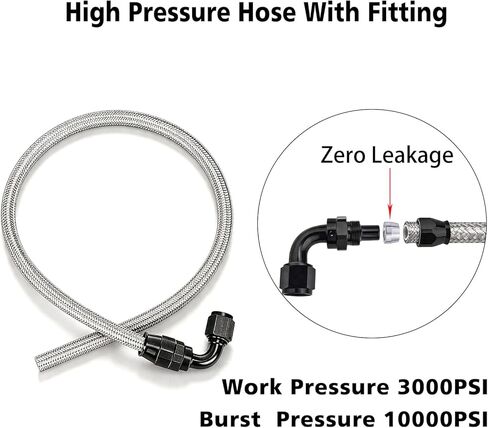 6AN Power Steering Pump Hose Kit 25Inch Leak-Proof High/Low Pressure Line Compatible with Chevy C10 LS Swap & GM Type II Power Steering Pump in Saudi Arabia
