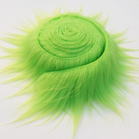 Green Faux Fur Fabric Trim,2X81 Inch Furry Fake Fur Ribbon Fuzzy Fabric Roll for Crafts, Green in Saudi Arabia