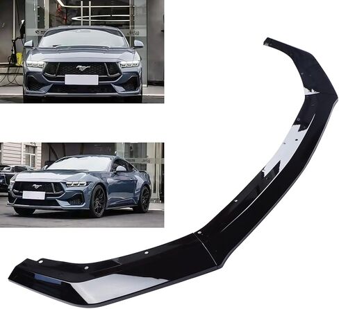 MUCO New 3Pcs Front Bumper Lip Compatible with Ford Mustang S650 GT 2024 2025 Gloss Black Front Lip Spoiler ABS Plastic in Kuwait