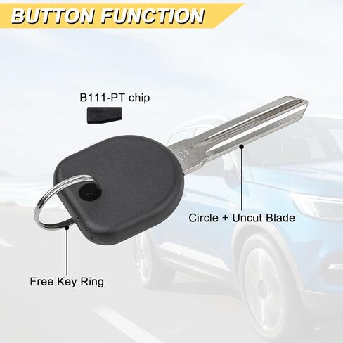 Vurkcy B111-PT, BB112-PT, GMX-100C Transponder Ignition Car Key, Circle+ ID46 chip OUC60270 OUC60221 Replacement for Buick Chevy GMC Pontiac Cadillac Saturn, New Uncut in Kuwait