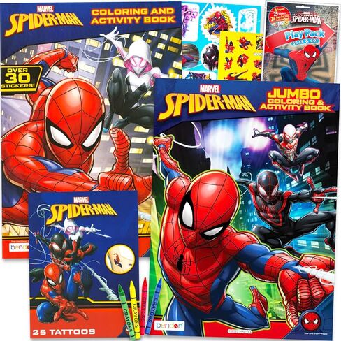 Marvel Spiderman Coloring Books for Kids Ages 4-8 - Bundle Coloring Pages, Activities, Games Plus Stickers, More | Spiderman Activity Book Set for Boys, Girls, Kids in Kuwait