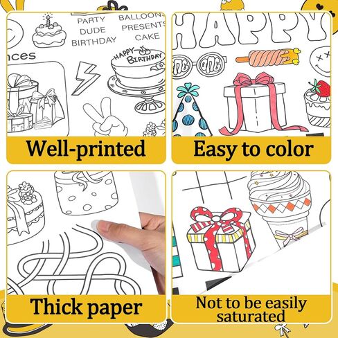 One Happy Dude First Birthday Coloring Poster 71x31 Inches Giant Activity Drawing Paper Banner Large DIY Painting Table Cover Happy Banner Jumbo Art Poster for Home School Classroom Party Decoration in Saudi Arabia