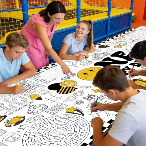 One Happy Dude First Birthday Coloring Poster 71x31 Inches Giant Activity Drawing Paper Banner Large DIY Painting Table Cover Happy Banner Jumbo Art Poster for Home School Classroom Party Decoration in Saudi Arabia