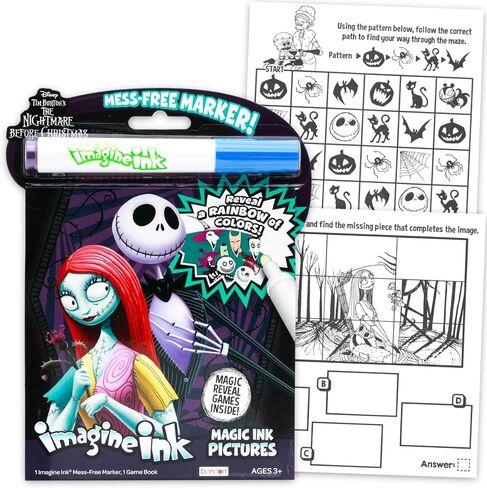 مجموعة كتب تلوين Nightmare Before Christmas Imagine Ink - حزمة مع كتاب تلوين خالٍ من الفوضى، وصفحات أنشطة، وحزمة لعب صغيرة، والمزيد | مجموعة أنشطة كابوس قبل عيد الميلاد للأطفال in Kuwait