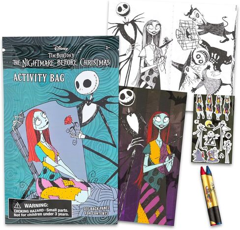مجموعة كتب تلوين Nightmare Before Christmas Imagine Ink - حزمة مع كتاب تلوين خالٍ من الفوضى، وصفحات أنشطة، وحزمة لعب صغيرة، والمزيد | مجموعة أنشطة كابوس قبل عيد الميلاد للأطفال in Kuwait