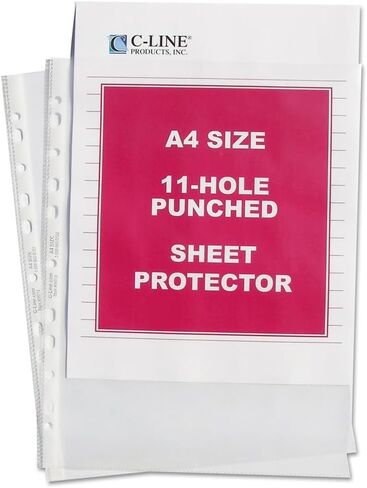 C-Line Size A4 Sheet Protectors, Standard Gauge, 8.25 x 11.75 inches, 50 per Box (08037) in Kuwait