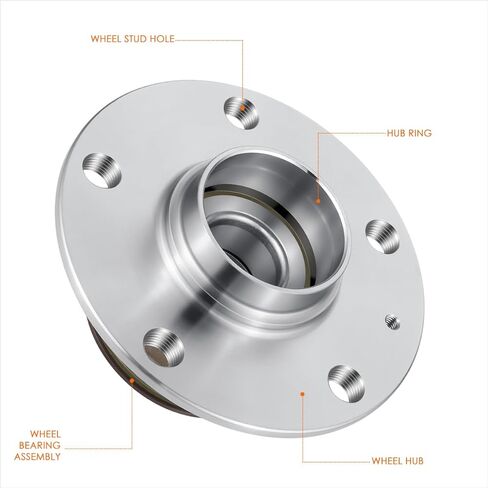 [Left/Right Side] Rear Wheel Bearing Hub Assembly Compatible with 06-21 Audi A3/VW Golf City GTI Jetta FWD in Kuwait
