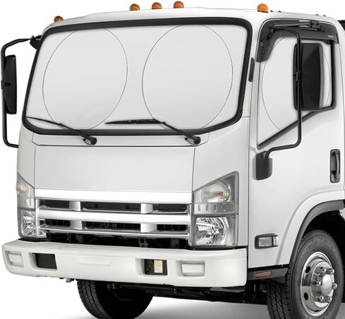 غطاء مظلة للزجاج الأمامي والنافذة الجانبية متوافق مع 2006-2026 Isuzu NPR، مانع حماية ظل الشمس قابل للطي حسب الطلب in Kuwait
