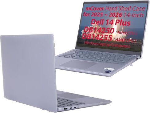mCover Case ONLY Compatible for 2025+ 14" Dell 14 Plus DB14250 / DB14255 Clamshell Windows Notebook PC (NOT Fitting Any Other Dell Models)- Clear in Kuwait