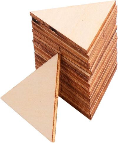 Unfinished Triangle Wood Pieces, 60Pcs Natural Unfinished Triangles Wood Cutout for Crafts, DIY Supplies, Wedding, Valentine’s Day in Kuwait