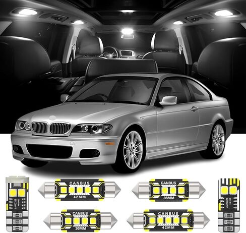 17 قطعة E46 LED مجموعة الإضاءة الداخلية لسيارات BMW 3 Series E46 سيدان واجن تورينغ كوبيه كابريو 1997-2006 لمبة داخلية + ضوء لوحة الترخيص، أداة تثبيت in Kuwait