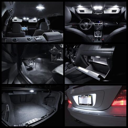10-Pieces CRV Interior LED Lights Bulb Kit for Honda CR-V CRV 2007 2008 2009 2010 2011 2012 Map Dome Trunk License Plate Lights Super Bright 6000K White Interior LED Lighting Bulbs + Install Tool in Kuwait