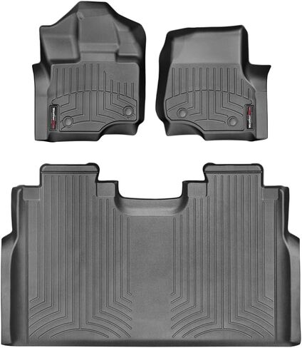 WeatherTech Custom Fit FloorLiners for Ford F-150, F-150, F-150-1st & 2nd Row (446971V-446974), Black in Kuwait