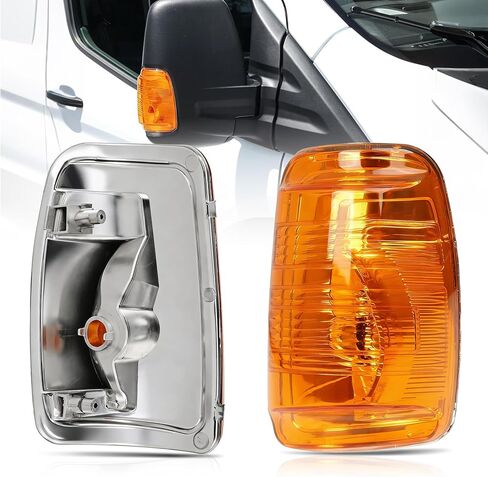 Passenger Mirror Light Cover for Ford Transit T150 T250 T350 2015-2025, Mirror Turn Signal Lights Lens Indicator Lamp Replacement, without Bulb - OE Style - Plug and Play in Saudi Arabia
