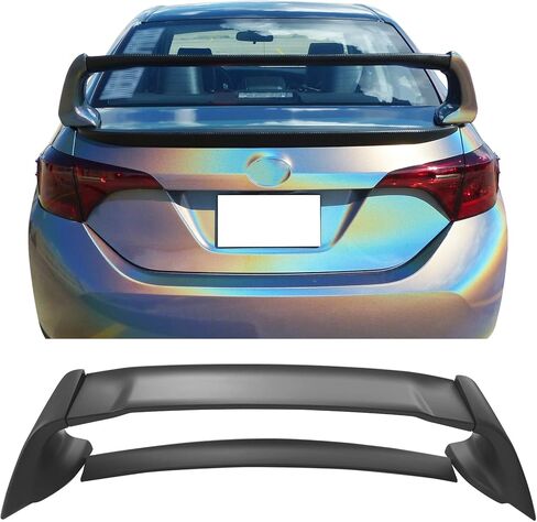 IKON MOTORSPORTS Pre-Painted Trunk Spoiler, Compatible with 2014-2021 Toyota Corolla Sedan, ABS Painted Matte Black Trunk Boot Lip Spoiler Wing Deck Lid Available in Kuwait