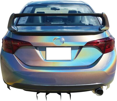 IKON MOTORSPORTS Pre-Painted Trunk Spoiler, Compatible with 2014-2021 Toyota Corolla Sedan, ABS Painted Matte Black Trunk Boot Lip Spoiler Wing Deck Lid Available in Kuwait