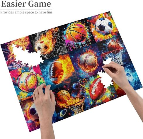 Graffiti Sports Balls 500 Piece Jigsaw Puzzle Colorful Basketball Soccer Funny Ball Art Puzzles for Adults Abstract Ball Collage Artwrok DIY Puzzles for Challenging Family Games Home Decor Gifts in Saudi Arabia