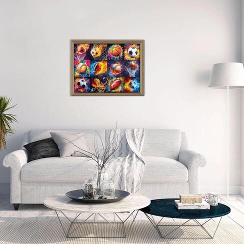 Graffiti Sports Balls 500 Piece Jigsaw Puzzle Colorful Basketball Soccer Funny Ball Art Puzzles for Adults Abstract Ball Collage Artwrok DIY Puzzles for Challenging Family Games Home Decor Gifts in Saudi Arabia