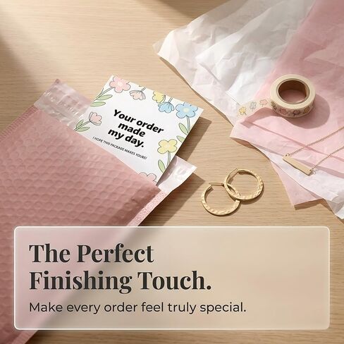 160Pcs Thank You Cards Small Business, Floral Design Packaging Supplies Your Order Made My Day for Business Owners, Shop, Online Retailers,3"x3.5" in Saudi Arabia
