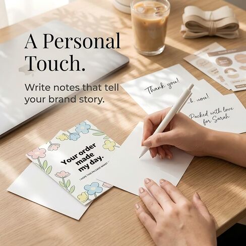 160Pcs Thank You Cards Small Business, Floral Design Packaging Supplies Your Order Made My Day for Business Owners, Shop, Online Retailers,3"x3.5" in Saudi Arabia