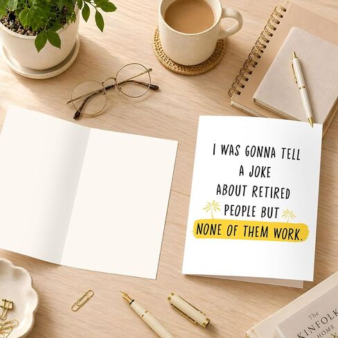 Retirement Cards Funny Gifts - Joke About Retired People But None of Them Work Funny Retirement Greeting Cards - Coworker Leaving Card for Friends Boss in Saudi Arabia