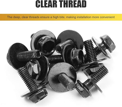 100 PCS Car Screws and Bolts Kit, Undertray Screw, Auto Body Fender Screws, Car Splash Guard Fixing Clip & Universal U-Nuts Kit, Universal for Most Cars, Trucks, SUVs (Black) in Kuwait