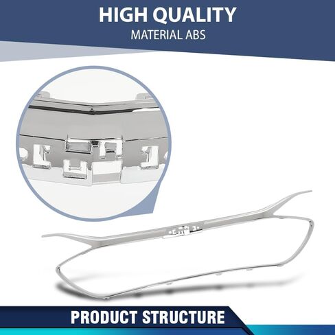PIT66 Front Chrome Grille Trim Compatible with Chevy Malibu 2019 2020 2021 2022 84473374, GM1202106, 17091064, 84473374-PFM Chrome Grill in Kuwait