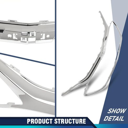 PIT66 Front Chrome Grille Trim Compatible with Chevy Malibu 2019 2020 2021 2022 84473374, GM1202106, 17091064, 84473374-PFM Chrome Grill in Kuwait