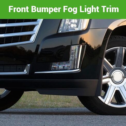AMAKO Front Fog Light Grille Trim: Compatible with Cadillac Escalade 2015-2018, High Strength ABS Chrome Front Bumper Fog Light Cover Moulding Strip (Left: 22968428) in Saudi Arabia