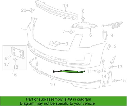 AMAKO Front Fog Light Grille Trim: Compatible with Cadillac Escalade 2015-2018, High Strength ABS Chrome Front Bumper Fog Light Cover Moulding Strip (Left: 22968428) in Saudi Arabia