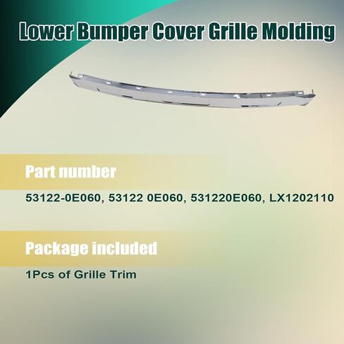 Priprilod Chrome Bumper Lower Cover Front Grille Molding Compatible with Lexus RX350 RX450 2016-2020# 531220E060 LX1202110 in Kuwait