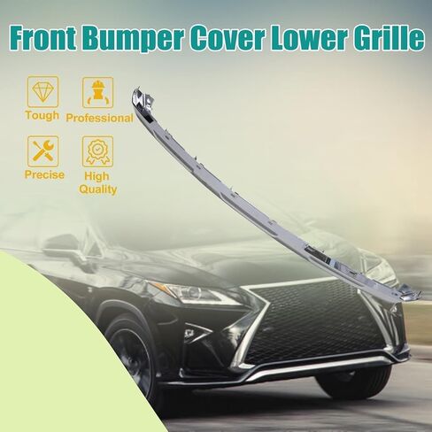 Priprilod Chrome Bumper Lower Cover Front Grille Molding Compatible with Lexus RX350 RX450 2016-2020# 531220E060 LX1202110 in Kuwait