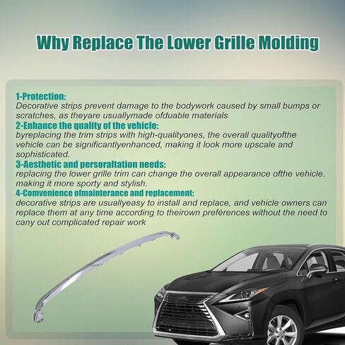 Priprilod Chrome Bumper Lower Cover Front Grille Molding Compatible with Lexus RX350 RX450 2016-2020# 531220E060 LX1202110 in Kuwait