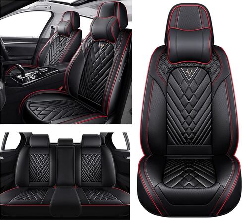 Car Seat Covers for Chevy Suburban 2000-2026, Waterproof Nappa Leather Front Seat Cover with Headrests, Anti-Slip and Comfortable Automotive Seat Protector&Accessories(Black) in Saudi Arabia
