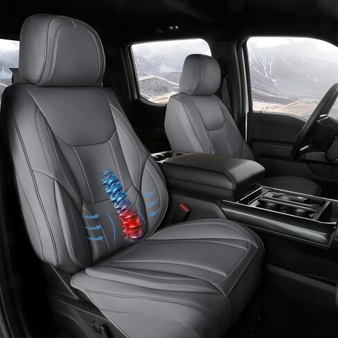 Coverland Custom Car Seat Covers Compatible with 2019-2026 RAM 2500 Regular Cab Bucket Seats - Premium Leather Non-Slip Memory Foam Waterproof Seat Cover Custom fit Interior Protector [Front-Black] in Kuwait