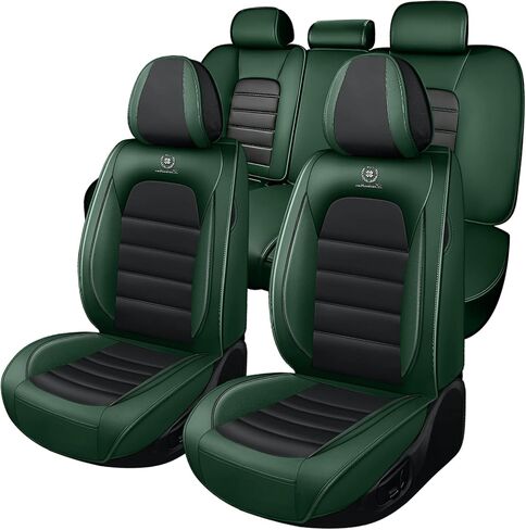 Front Set for Cadillac SRX Seat Covers 2004-2016, Waterproof Nappa Leather Car Seat Protector, Anti-Slip & Comfortable Car seat Cover (Luxury 2 Seats Black) in Saudi Arabia