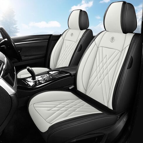 Car Seat Covers Fit for Hyundai Santa Fe 2009-2025 Flanks All Wrapped and Side Airbag Compatibility of Premium Nappa Leather(Full Set, Black Gray) in Saudi Arabia
