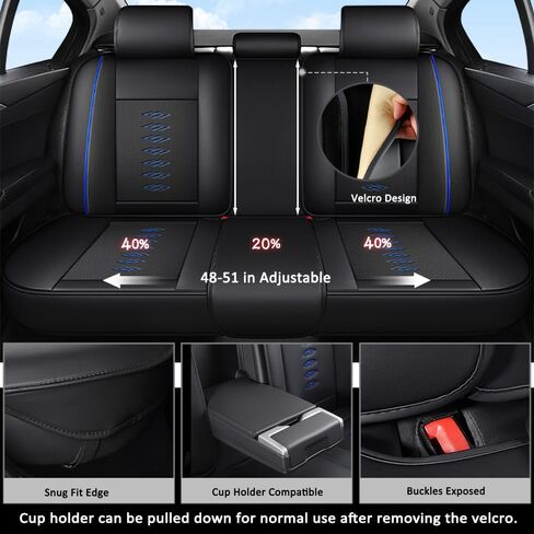 Car Seat Covers for Chevy Blazer EV 2024-2025,Waterproof Leather Seat Covers 5-Seats Standard,Interior Accessories with Airbag,Automobile Seat Cover Sets for Blazer EV(Black+Blue) in Saudi Arabia