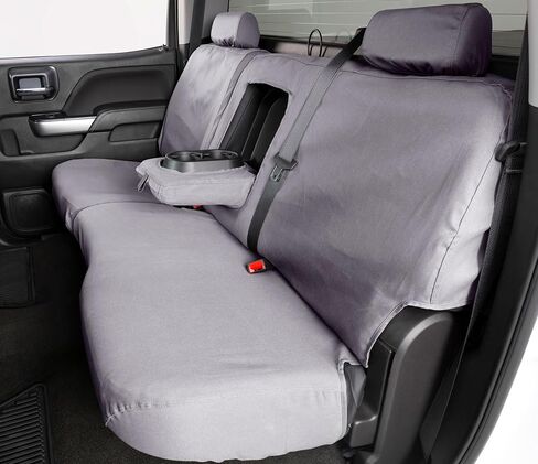 Covercraft Polycotton Custom Seat Covers | Fits 2022-2023 Ford Bronco Sport with Console Vault | 2nd Row 60/40 Bench Seat, Grey in Kuwait