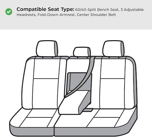 Covercraft Polycotton Custom Seat Covers | Fits 2022-2023 Ford Bronco Sport with Console Vault | 2nd Row 60/40 Bench Seat, Grey in Kuwait