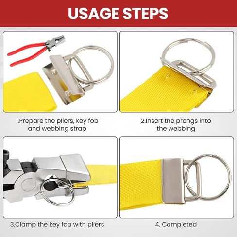 40Sets 1 inch Key Fob Hardware with Key Fob Pliers,1 Inch Lanyard Keychain Hardware, Glass Running Pliers Tools for Wristlet Keys Fobs/Keys Lanyards(Silver) in Saudi Arabia