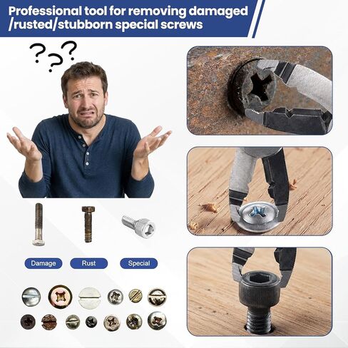 Multi-Function Screw Extractor Pliers, Non-Slip Screw Removal Tool, Extracts Stripped, Broken, Rusted Screws, Screw Pliers for Tightening, Loosening and Gripping Nuts and Bolts, Wire Cutting Function in Saudi Arabia