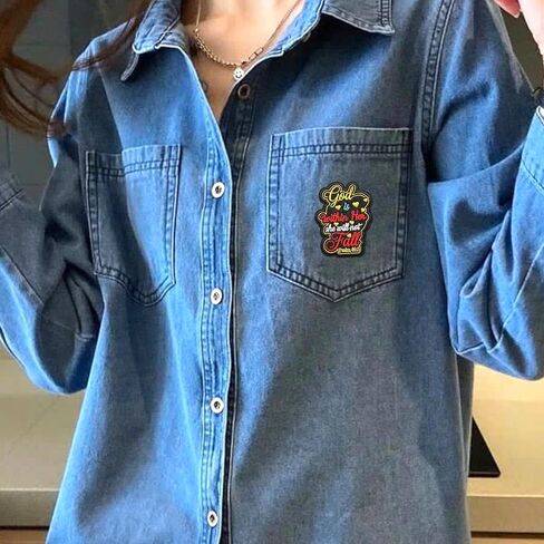 God is Within Her She Will Not Fall Patches 3 inch, Psalm 46:5 Embroidery, Embroidered Applique for Hats Clothes, Fancy Patches, Christian, Religious, Jesus DIY Funny Accessories Girls Gift in Saudi Arabia