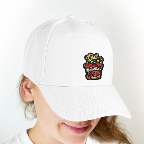 God is Within Her She Will Not Fall Patches 3 inch, Psalm 46:5 Embroidery, Embroidered Applique for Hats Clothes, Fancy Patches, Christian, Religious, Jesus DIY Funny Accessories Girls Gift in Saudi Arabia