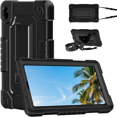 for Walmart Onn 7 inch Tablet Gen 4 Case/for Onn 7 inch Tablet Case 2024 Model,Heavy Duty Kids Shockproof with Kickstand Shoulder Strap Case for Onn 7 2024 Model:100135924 Tablet(Black) in Saudi Arabia