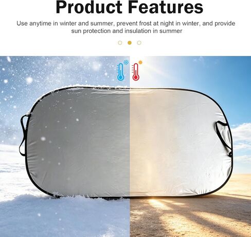 Windshield Sun Shade, 55 x 31.5In Front Window Sunshade, Foldable Sun Protection Windshield Cover, Universal Car Protection Accessories (Silver) in Saudi Arabia